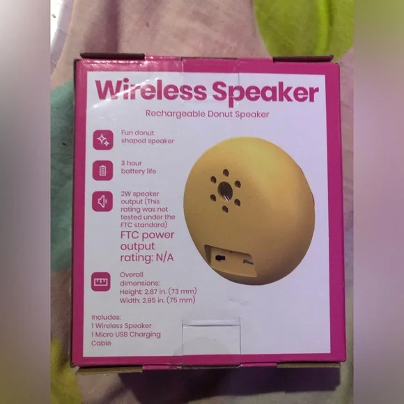 Pink Donut Wireless Speaker - Picture 2 of 2